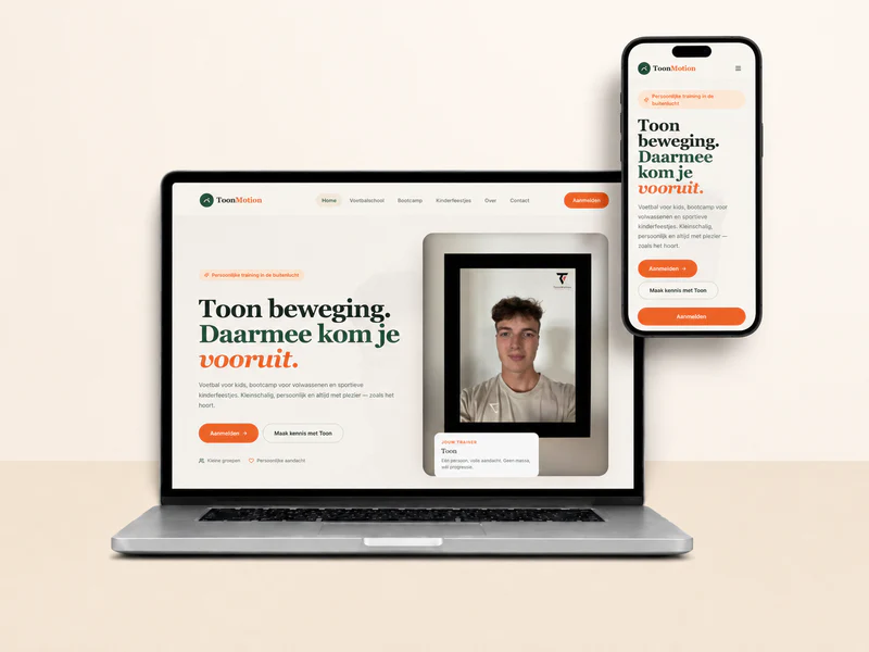 ToonMotion website preview-concept gemaakt door Click2Clients